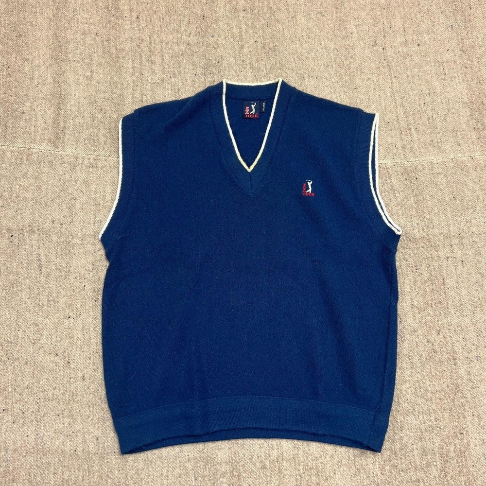 Vintage PGA Tour Sweater Vest Mens XL Blue 1980s